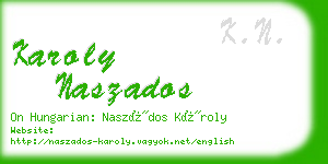 karoly naszados business card